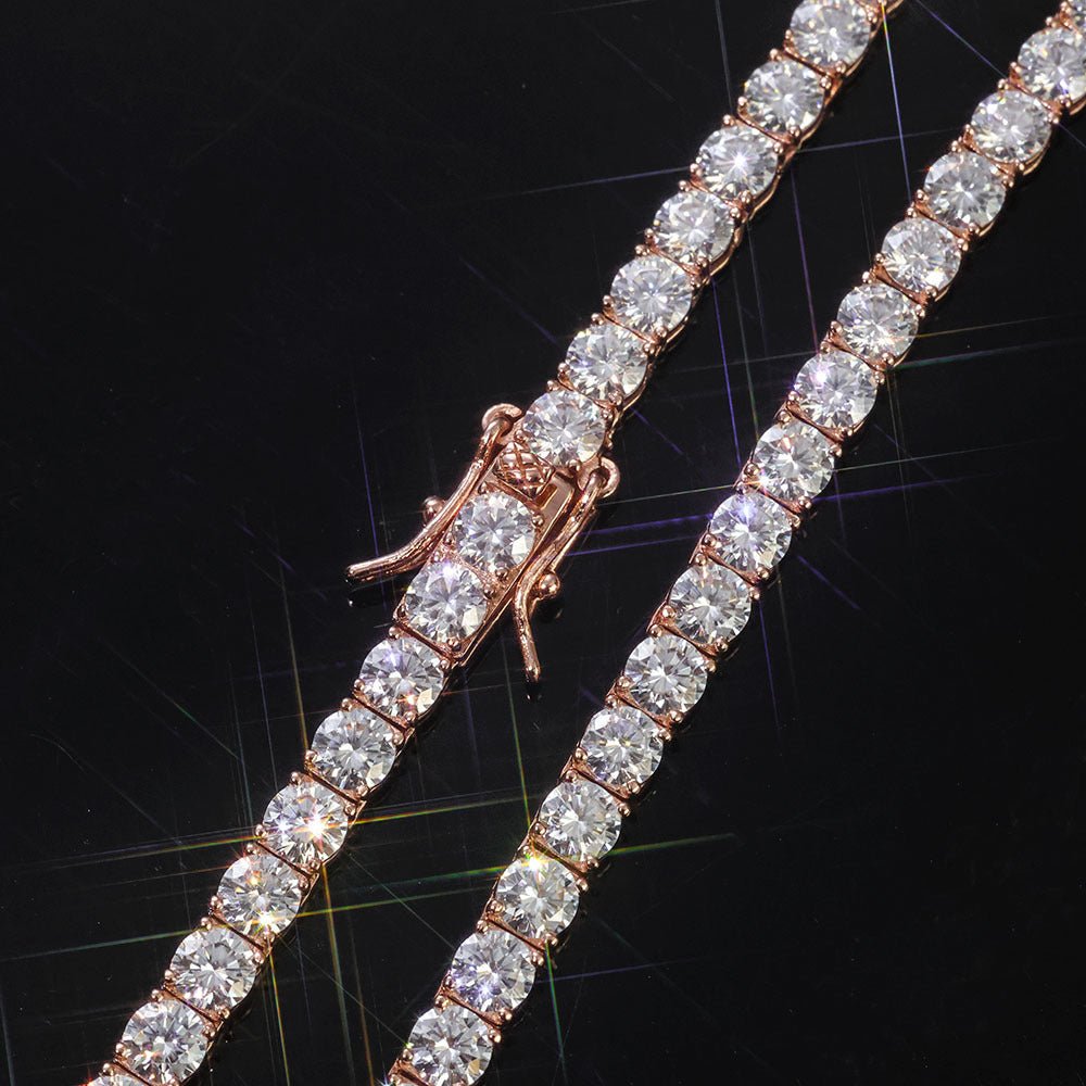 Iced Out Tennis Chain Bracelet – 2/3/4mm Pave-Set CZ Hip Hop Bracelet for Men & Women Rose Gold(Width: 2mm) - KRWN Fine Jewelry