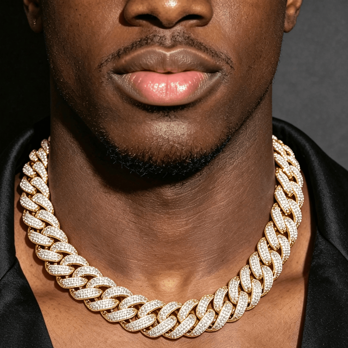 18mm Baguette Moissanite Cuban Link Chain – S925 Silver GRA Certified Iced Out Hip Hop Necklace for Men & Women 18k Gold - KRWN Fine Jewelry