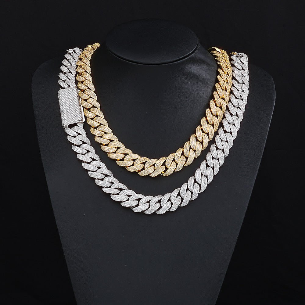 18mm Baguette Moissanite Cuban Link Chain – S925 Silver GRA Certified Iced Out Hip Hop Necklace for Men & Women Silver - KRWN Fine Jewelry