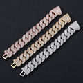 22mm Iced Out Cuban Link Bracelet — Gold Plated CZ Bling Cuban Chain Bracelet for Men & Women, Hip Hop Rapper Jewelry, White Gold / Yellow Gold / Rose Gold Gold - KRWN Fine Jewelry
