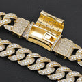 22mm Iced Out Moissanite Cuban Link Necklace — VVS Heavyweight Chain for Men, Gold/White Gold/Rose Gold, 18"-24" | GRA Certified Rose Gold - KRWN Fine Jewelry