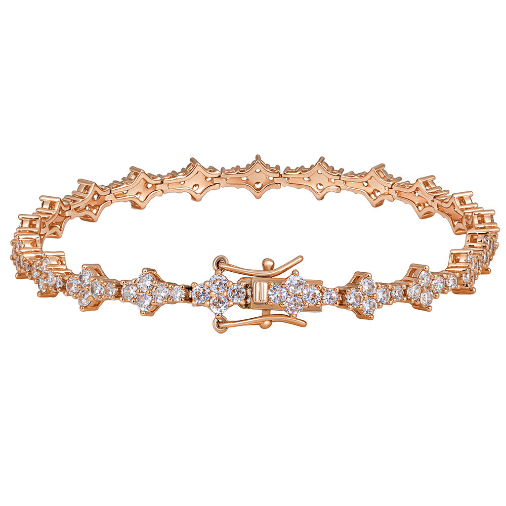 Iced Out Geometric Moissanite Tennis Bracelet – 925 Sterling Silver Hip Hop Jewelry for Men & Women | VVS Moissanite Stones | GRA Certified