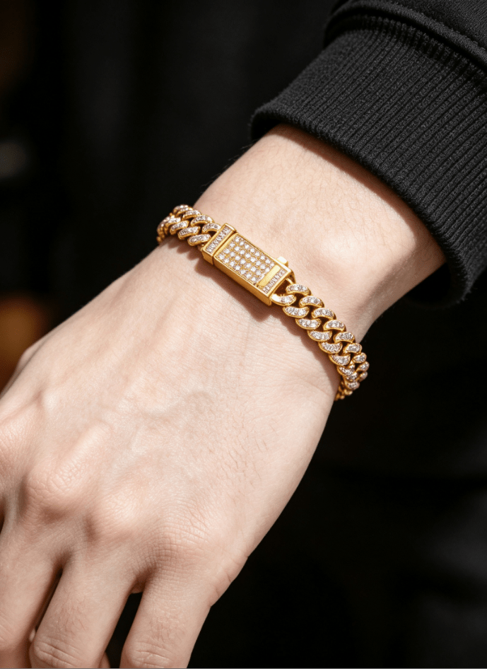 5mm Moissanite Cuban Link Bracelet – S925 Silver GRA Certified Iced Out Hip Hop Bracelet for Men & Women, Pass Diamond Tester Silver - KRWN Fine Jewelry