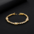 Iced Out Square Cut Tennis Bracelet - 8mm CZ 18K Gold Plated Hip Hop Jewelry