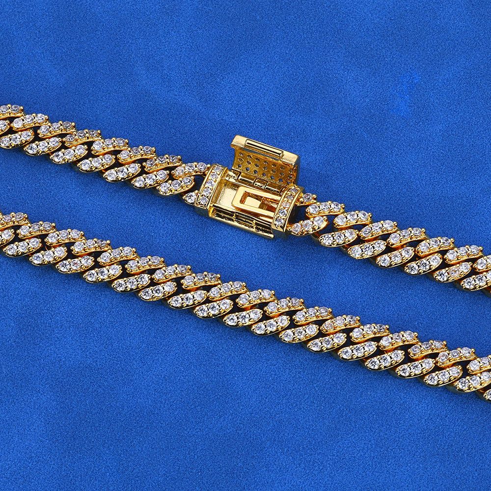 Iced Out Moissanite Cuban Link Chain – 925 Sterling Silver 8mm Hip Hop Necklace | VVS Stones | GRA Certified