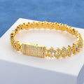 8.5mm Moissanite Cross Link Bracelet – S925 Silver Iced Out Hip Hop Cross Bracelet for Men & Women, Pass Diamond Tester Gold - KRWN Fine Jewelry