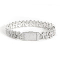8.5mm Moissanite Cross Link Bracelet – S925 Silver Iced Out Hip Hop Cross Bracelet for Men & Women, Pass Diamond Tester Silver - KRWN Fine Jewelry