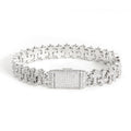 8.5mm Moissanite Cross Link Bracelet – S925 Silver Iced Out Hip Hop Cross Bracelet for Men & Women, Pass Diamond Tester