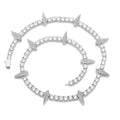 Geometric Spike Moissanite Tennis Necklace + Bracelet Set — Iced Out Diamond Link Black Gold Hip Hop Chain for Men