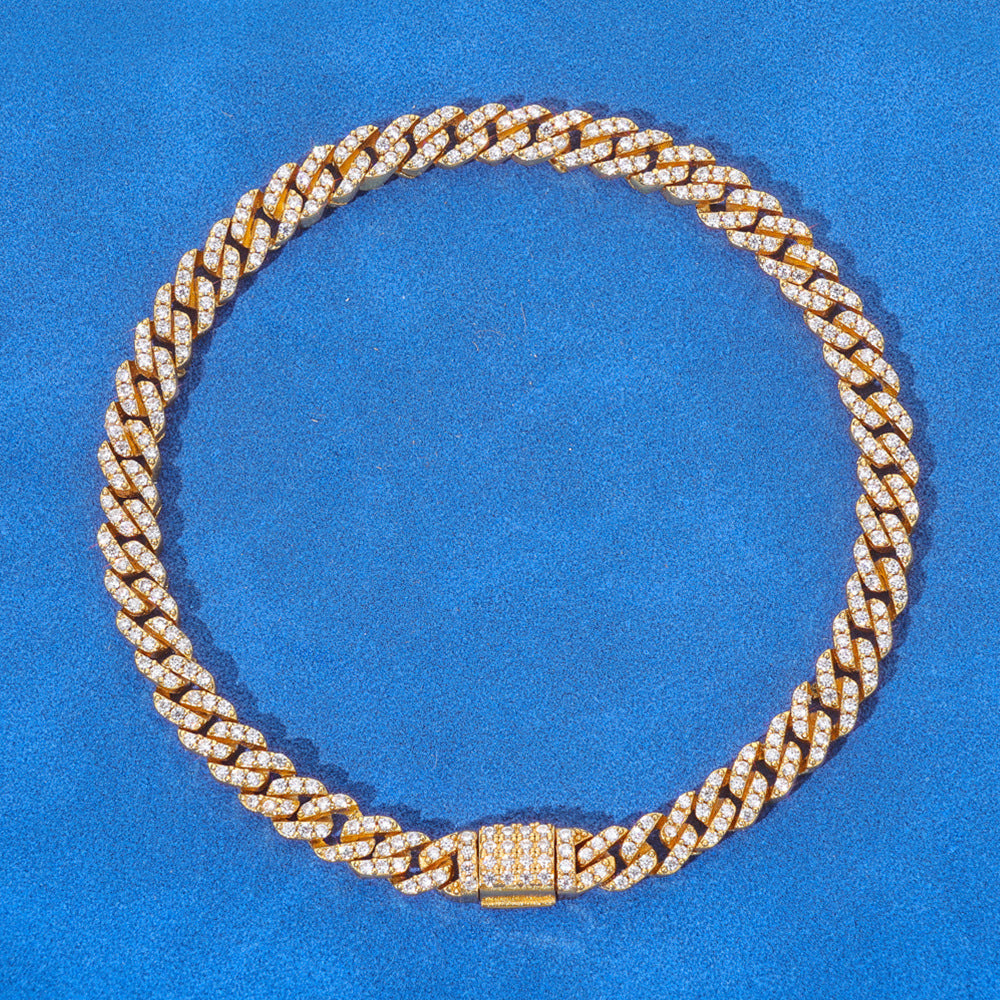 5mm Moissanite Cuban Link Bracelet – S925 Silver GRA Certified Iced Out Hip Hop Bracelet for Men & Women, Pass Diamond Tester