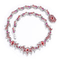 Gothic Evil Eye Chain Necklace for Men – Red Flame Thorn CZ Hip Hop Jewelry Silver 18-22 Inch