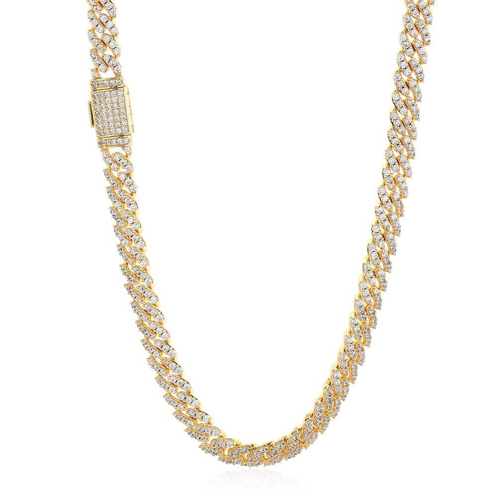 Iced Out Moissanite Cuban Link Chain – 925 Sterling Silver 8mm Hip Hop Necklace | VVS Stones | GRA Certified