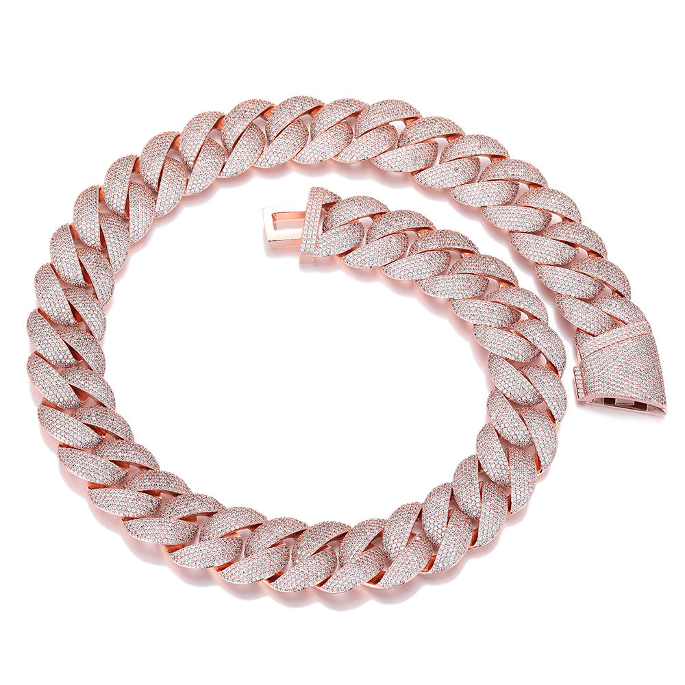 22mm Iced Out Cuban Link Bracelet — Gold Plated CZ Bling Cuban Chain Bracelet for Men & Women, Hip Hop Rapper Jewelry, White Gold / Yellow Gold / Rose Gold