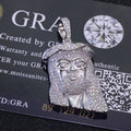 Iced Out Jesus Head Pendant – S925 Silver Full-Pave Moissanite Hip Hop Jesus Piece Necklace with 24" Rope Chain, Pass Diamond Tester