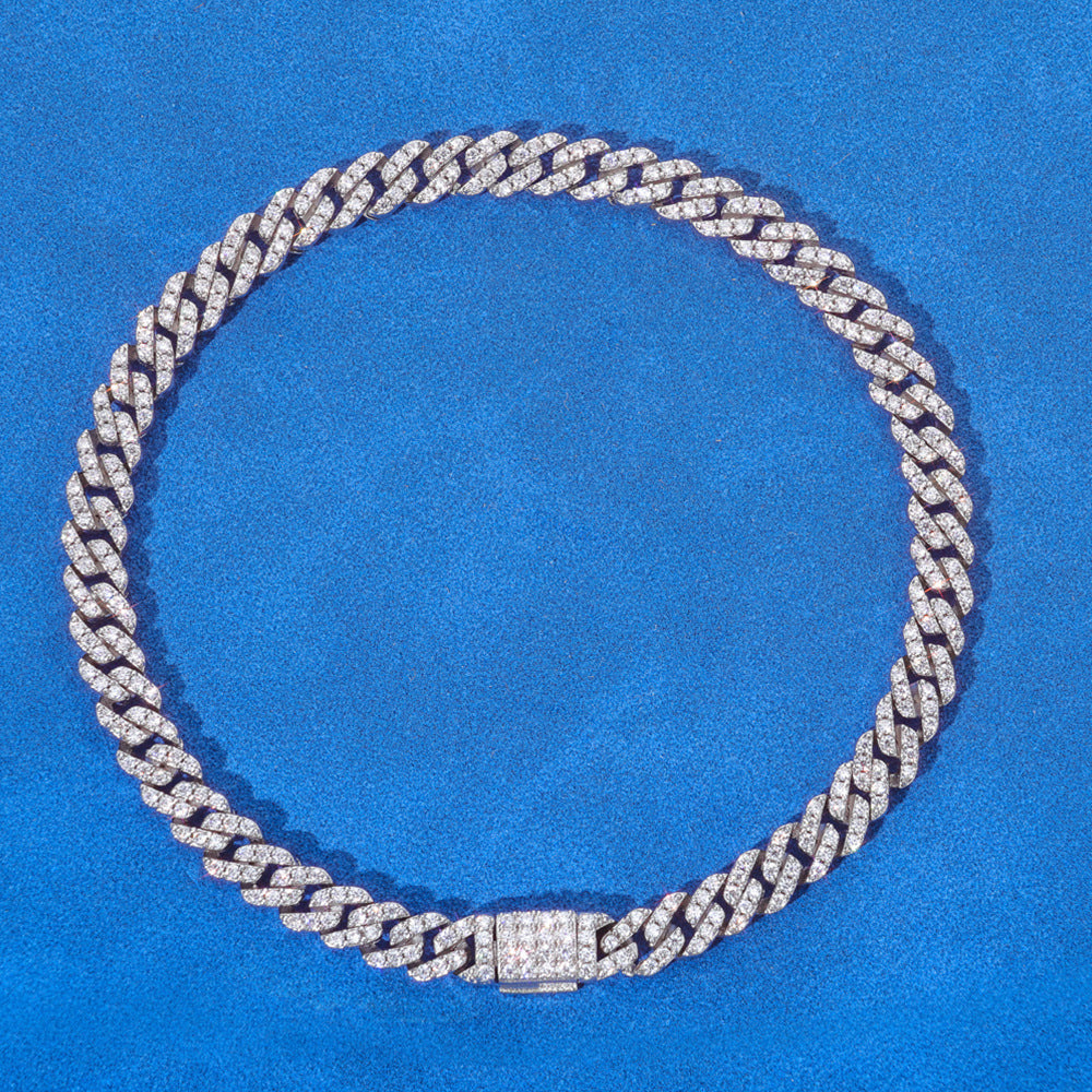 5mm Moissanite Cuban Link Bracelet – S925 Silver GRA Certified Iced Out Hip Hop Bracelet for Men & Women, Pass Diamond Tester