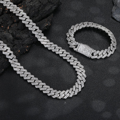 15mm Baguette Cuban Link Bracelet — Iced Out Rectangular CZ Gold Plated Hip Hop Chain for Men (62g Heavyweight)