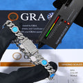Blue Opal Moissanite Cuban Link Bracelet – S925 Sterling Silver Iced Out Gemstone Bangle | Esekeem Gold - KRWN Fine Jewelry