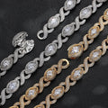 Cuba Eye Cuban Link Bracelet 15mm — Marquise Oval Link Iced Out Moissanite Gold Plated Chain for Men White Gold - KRWN Fine Jewelry