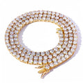 Esekeem Iced Out Tennis Chain Necklace for Men – 3mm & 4mm CZ Gold/Silver Hip Hop Chain 16"-24" Gold - KRWN Fine Jewelry
