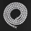 Esekeem Iced Out Tennis Chain Necklace for Men – 3mm & 4mm CZ Gold/Silver Hip Hop Chain 16"-24" Silver - KRWN Fine Jewelry