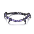 Geometric Spike Moissanite Tennis Necklace + Bracelet Set — Iced Out Diamond Link Black Gold Hip Hop Chain for Men Black Gun Purple - KRWN Fine Jewelry