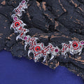 Gothic Evil Eye Chain Necklace for Men – Red Flame Thorn CZ Hip Hop Jewelry Silver 18-22 Inch Silver - KRWN Fine Jewelry