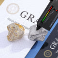 Iced Out Cross Ring – S925 Silver Baguette & Round Moissanite Hip Hop Cross Statement Ring for Men & Women, Pass Diamond Tester Silver - KRWN Fine Jewelry
