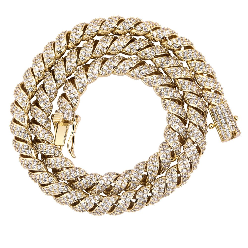 Iced Out Cuban Link Bracelet CZ Diamond Gold Silver Hip Hop Jewelry Gold - KRWN Fine Jewelry