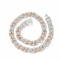 Iced Out Flower Cuban Link Chain – 15mm Pave-Set CZ Hip Hop Necklace for Men & Women | 170g Heavy Statement Jewelry WGold RGold - KRWN Fine Jewelry