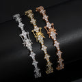 Iced Out Geometric Moissanite Tennis Bracelet – 925 Sterling Silver Hip Hop Jewelry for Men & Women | VVS Moissanite Stones | GRA Certified Rose Gold - KRWN Fine Jewelry