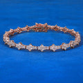 Iced Out Geometric Moissanite Tennis Bracelet – 925 Sterling Silver Hip Hop Jewelry for Men & Women | VVS Moissanite Stones | GRA Certified Rose Gold - KRWN Fine Jewelry