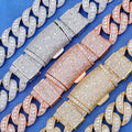 Iced Out Heavyweight Cuban Link Necklace 22mm – Thick Copper Pave CZ Chain, Hip Hop Jewelry for Men, Gold/White/Rose Gold, 18"-24" Rose Gold - KRWN Fine Jewelry