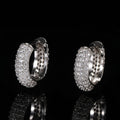 Iced Out Huggie Hoop Earrings 18K Gold Plated CZ Diamond Hip Hop White Gold - KRWN Fine Jewelry