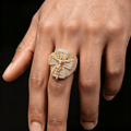 Iced Out Jesus Cross Ring – VVS Moissanite S925 Silver Hip Hop Ring | GRA Certified Silver - KRWN Fine Jewelry