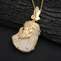 Iced Out Jesus Piece Pendant Necklace - Full Pave CZ 24" Rope Chain Hip Hop Religious Jewelry Gold - KRWN Fine Jewelry