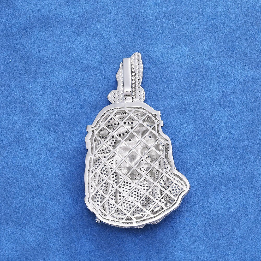 Iced Out Jesus Piece Pendant Necklace - Full Pave CZ 24" Rope Chain Hip Hop Religious Jewelry White Gold - KRWN Fine Jewelry