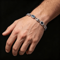 Iced Out Moissanite Anchor Link Bracelet Men – S925 Silver Blue Stone Baguette Hip Hop Bracelet 7-9 Inch | GRA Certified Gold - KRWN Fine Jewelry