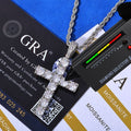 Iced Out Moissanite Cross Pendant – 925 Sterling Silver Hip Hop Cross Necklace with Rope Chain | VVS Moissanite | GRA Certified Gold - KRWN Fine Jewelry