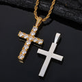 Iced Out Moissanite Cross Pendant – 925 Sterling Silver Hip Hop Cross Necklace with Rope Chain | VVS Moissanite | GRA Certified Silver - KRWN Fine Jewelry