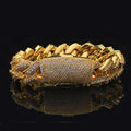 Iced Out Moissanite Cuban Link Bracelet for Men – S925 Silver Heavy 20mm Hip Hop Bangle 7-9 Inch Gold - KRWN Fine Jewelry