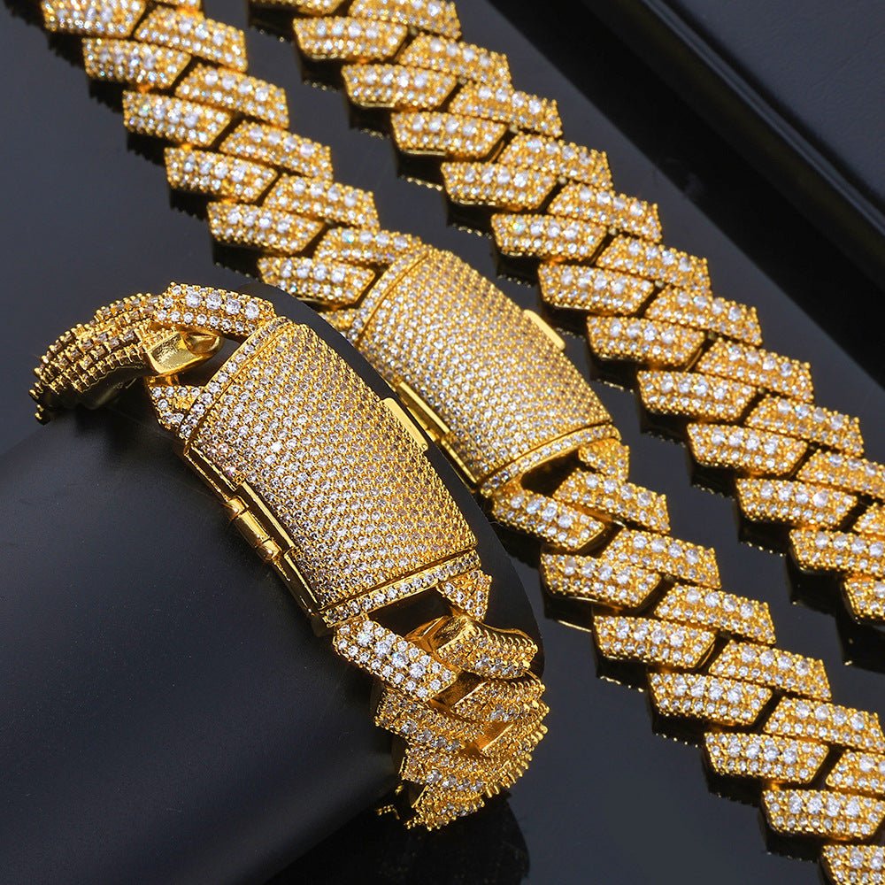 Iced Out Moissanite Cuban Link Bracelet for Men – S925 Silver Heavy 20mm Hip Hop Bangle 7-9 Inch Silver - KRWN Fine Jewelry