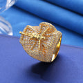 Iced Out Moissanite Jesus Cross Ring for Men – S925 Silver Heart Shape Hip Hop Ring Size 7-10 Silver - KRWN Fine Jewelry