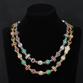 Iced Out Rainbow Moissanite Chain Necklace for Men – Multi Color Gemstone S925 Silver Hip Hop Jewelry 16-24 Inch Silver - KRWN Fine Jewelry
