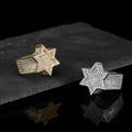 Iced Out Six Point Star Ring – Full CZ Hexagram Hip Hop Statement Ring for Men & Women | Esekeem White Gold - KRWN Fine Jewelry