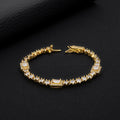 Iced Out Square Cut Tennis Bracelet - 8mm CZ 18K Gold Plated Hip Hop Jewelry Gold - KRWN Fine Jewelry