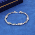 Iced Out Square Cut Tennis Bracelet - 8mm CZ 18K Gold Plated Hip Hop Jewelry White Gold - KRWN Fine Jewelry