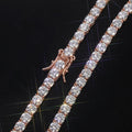 Iced Out Tennis Chain Bracelet – 2/3/4mm Pave-Set CZ Hip Hop Bracelet for Men & Women Rose Gold(Width: 2mm) - KRWN Fine Jewelry
