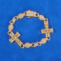 Moissanite Jesus Cross Bracelet for Men – S925 Silver Baguette Hip Hop Bangle 7-9 Inch Gold - KRWN Fine Jewelry