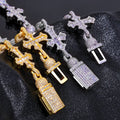 Moissanite Jesus Cross Bracelet for Men – S925 Silver Baguette Hip Hop Bangle 7-9 Inch Silver - KRWN Fine Jewelry