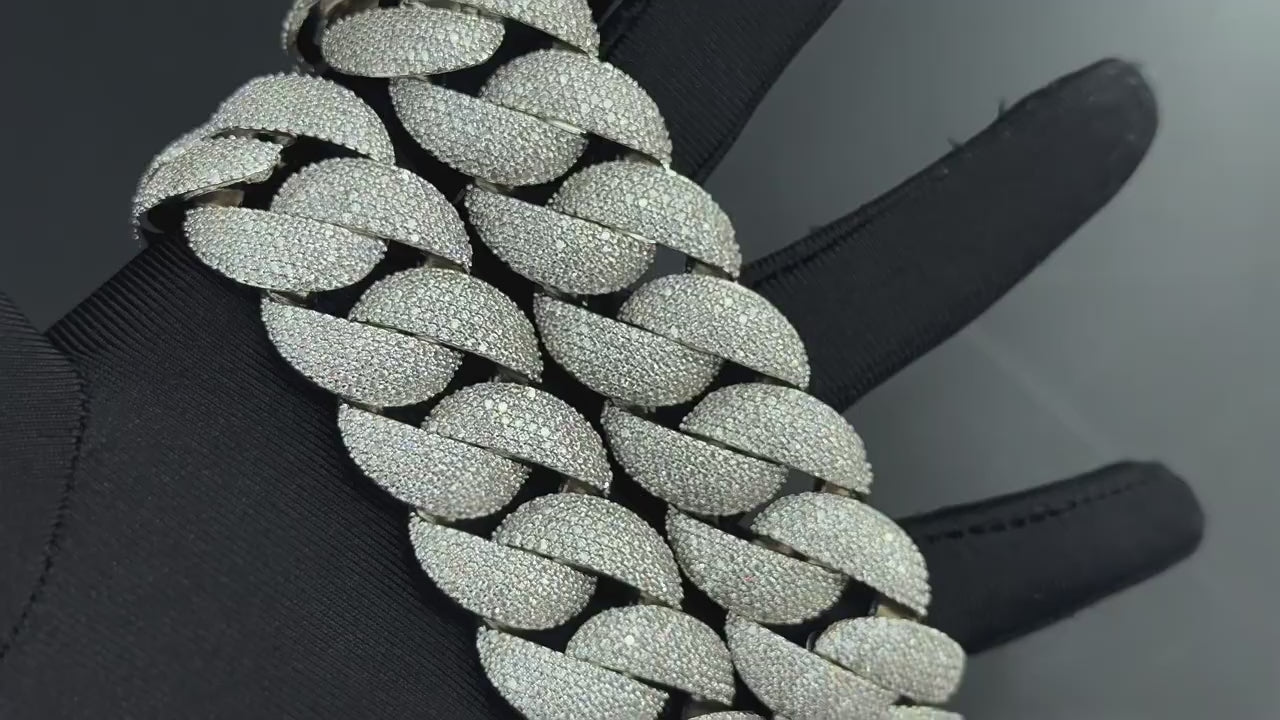 22mm Iced Out Cuban Link Bracelet — Gold Plated CZ Bling Cuban Chain Bracelet for Men & Women, Hip Hop Rapper Jewelry, White Gold / Yellow Gold / Rose Gold